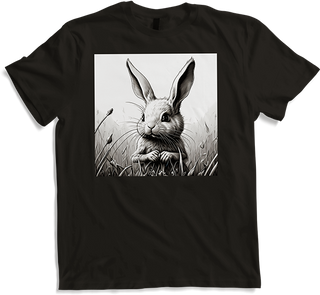 Produktbild von T-Shirt Niedlicher Hasen-Horror-Kunst, Dystopische Kaninchen-Zeichnung