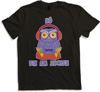 Produktbild von T-Shirt Nö bin am zocken Nerd Eule PC Computer Games Gamer