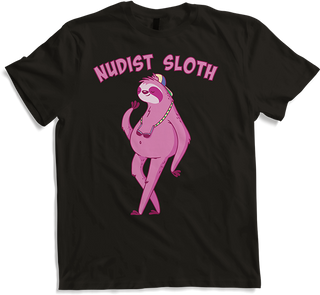 Produktbild von T-Shirt Nudist Sloth Nudisten Faultier Spruch FKK Faultiersprüche