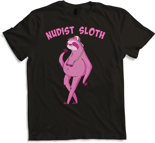 Produktbild von T-Shirt Nudist Sloth Nudisten Faultier Spruch FKK Faultiersprüche