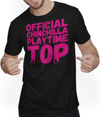 Produktbild von T-Shirt mit Mann Official Chinchilla Playtime Top | Chinchillas Sprüche Girls