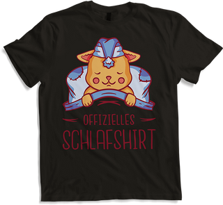 Produktbild von T-Shirt Offizielles Schlafshirt | Pyjama | Schlaf Sprüche Katzen