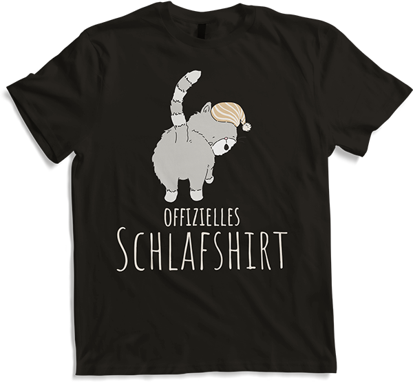 Produktbild von T-Shirt Offizielles Schlafshirt | Pyjama | Schlafanzug Katze Spruch