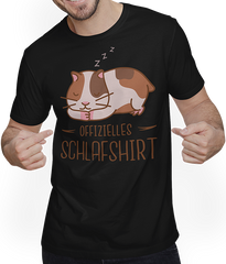Produktbild von T-Shirt mit Mann Offizielles Schlafshirt | Pyjama Schlafanzug Meerschweinchen