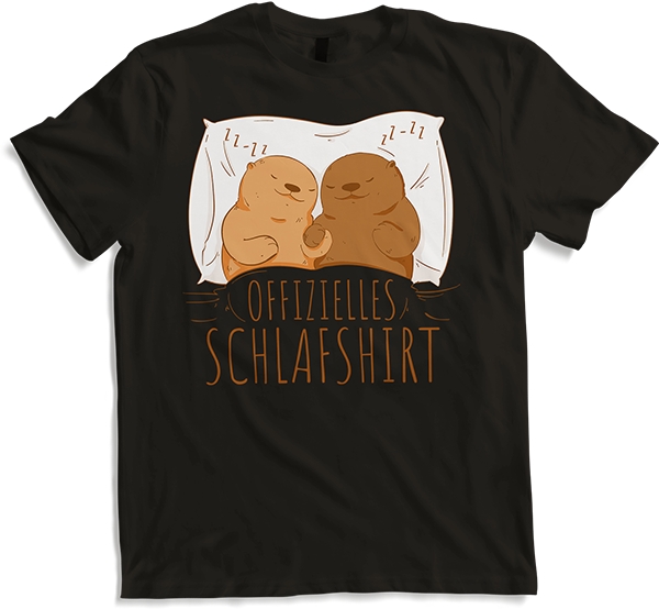 Produktbild von T-Shirt Offizielles Schlafshirt Pyjama Schlafanzug Otter Sprüche