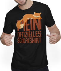 Produktbild von T-Shirt mit Mann Offizielles Schlafshirt Schlafender Fuchs Lustige Sprüche