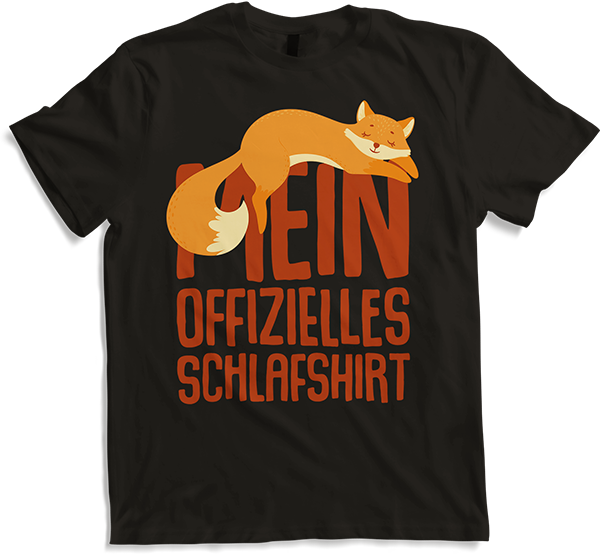 Produktbild von T-Shirt Offizielles Schlafshirt Schlafender Fuchs Lustige Sprüche