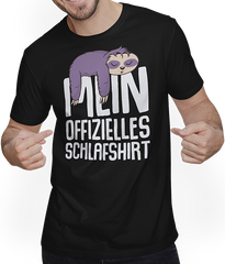 Produktbild von T-Shirt mit Mann Offizielles Schlafshirt Schlafendes Faultier Lustige Sprüche