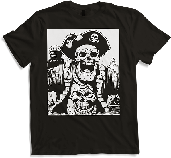 Produktbild von T-Shirt Piraten-Fan Totenkopf Piraten Totenköpfe Freibeuter Segeln Pirat