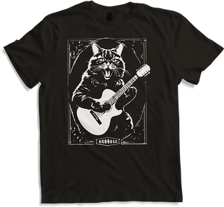 Produktbild von T-Shirt Schreiende Katze Musiker spielt akustische Gitarre