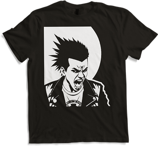 Produktbild von T-Shirt Schreiender Punkrocker mit mohican Anarchy Punk