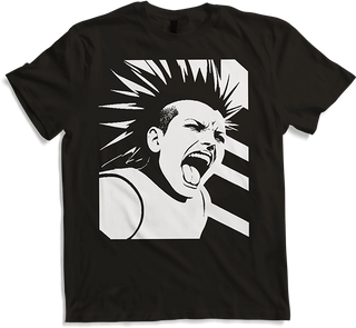 Produktbild von T-Shirt Schreiender Punkrocker mit mohican Anarchy Punk