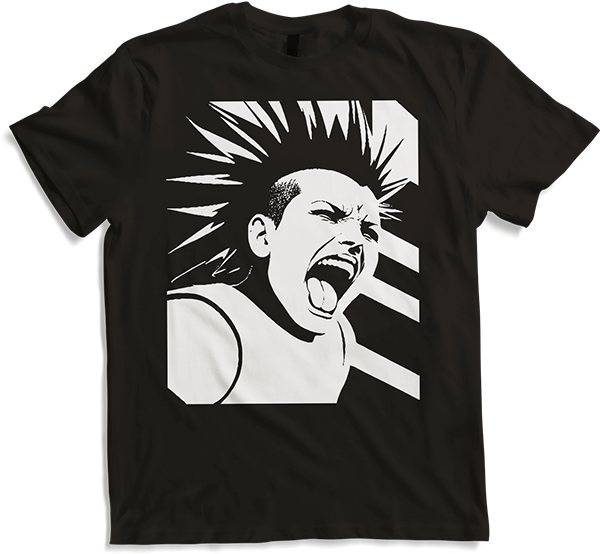 Produktbild von T-Shirt Schreiender Punkrocker mit mohican Anarchy Punk