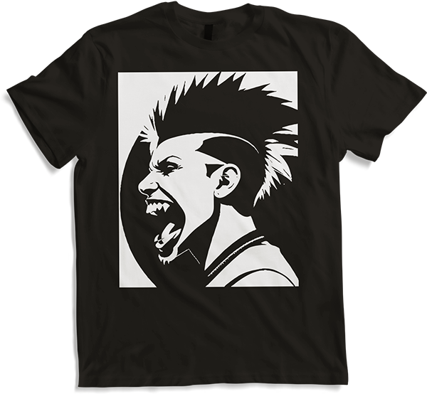 Produktbild von T-Shirt Schreiender Punkrocker mit mohican Anarchy Punk