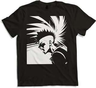 Produktbild von T-Shirt Schreiender Punkrocker mit mohican Anarchy Punk