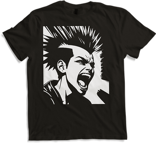 Produktbild von T-Shirt Schreiender Punkrocker mit mohican Anarchy Punk