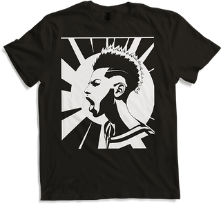 Produktbild von T-Shirt Schreiender Punkrocker mit mohican Anarchy Punk