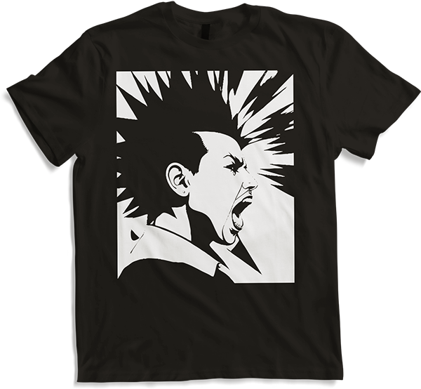 Produktbild von T-Shirt Schreiender Punkrocker mit mohican Anarchy Punk