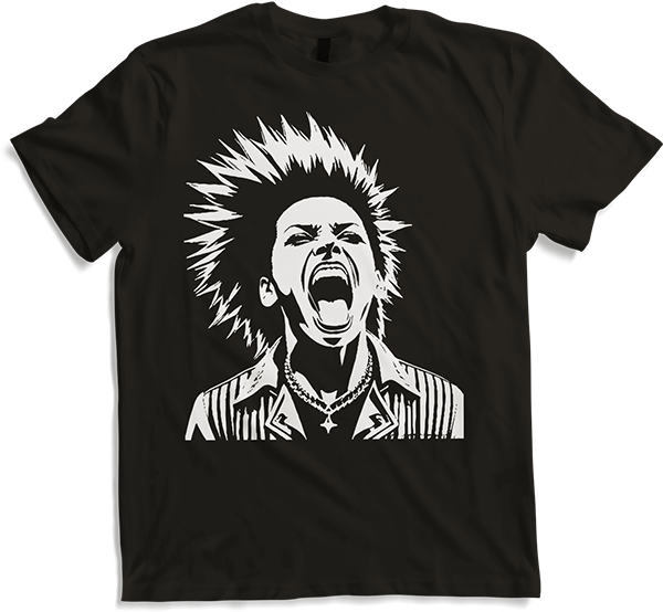 Produktbild von T-Shirt Schreiender Punkrocker mit mohican Anarchy Punk