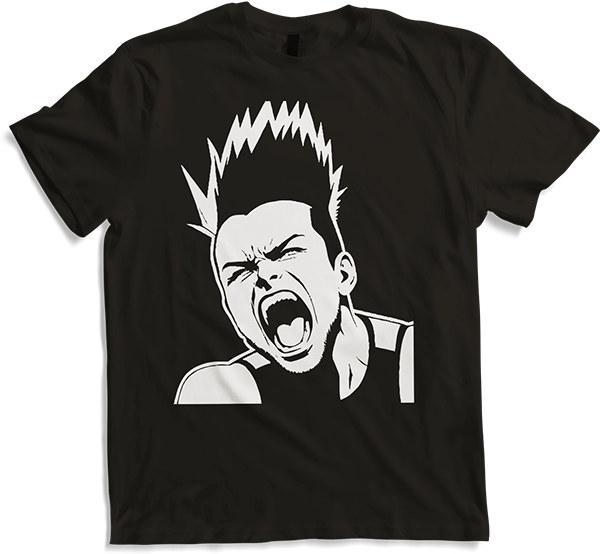 Produktbild von T-Shirt Schreiender Punkrocker mit mohican Anarchy Punk