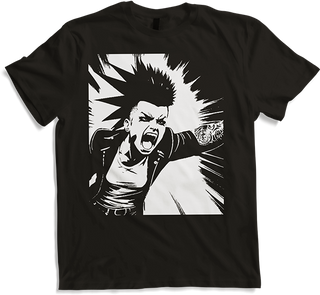 Produktbild von T-Shirt Schreiender Punkrocker mit mohican Anarchy Punk
