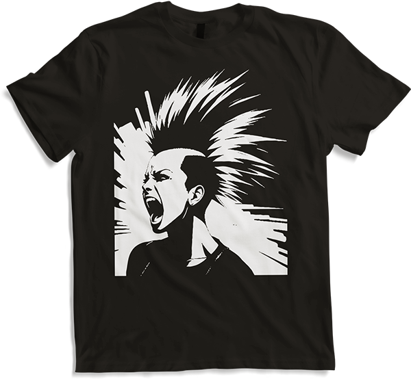Produktbild von T-Shirt Schreiender Punkrocker mit mohican Anarchy Punk