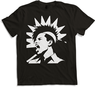 Produktbild von T-Shirt Schreiender Punkrocker mit mohican Anarchy Punk