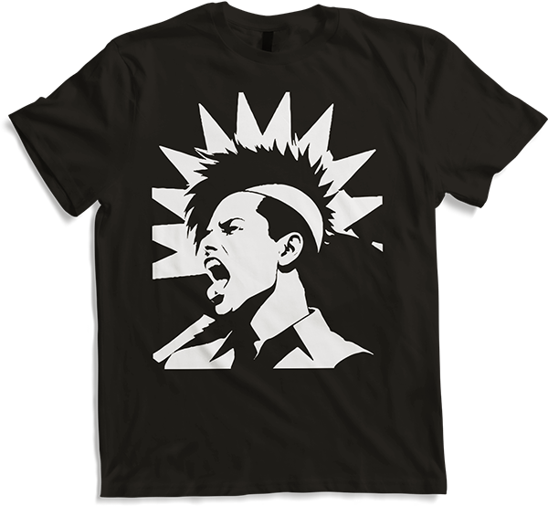 Produktbild von T-Shirt Schreiender Punkrocker mit mohican Anarchy Punk