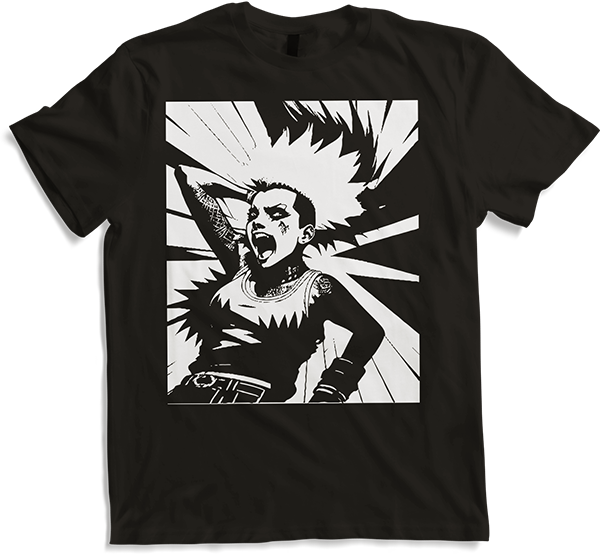 Produktbild von T-Shirt Schreiender Punkrocker mit mohican Anarchy Punk