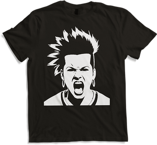 Produktbild von T-Shirt Schreiender Punkrocker mit mohican Anarchy Punk