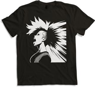 Produktbild von T-Shirt Schreiender Punkrocker mit mohican Anarchy Punk