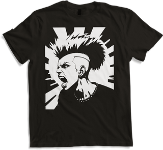 Produktbild von T-Shirt Schreiender Punkrocker mit mohican Anarchy Punk