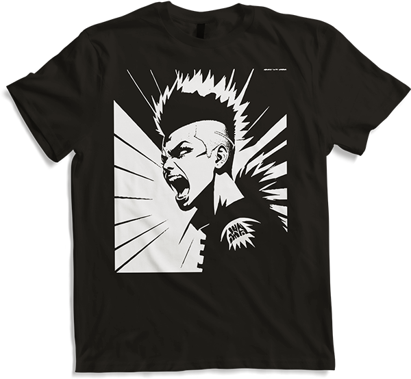 Produktbild von T-Shirt Schreiender Punkrocker mit mohican Anarchy Punk