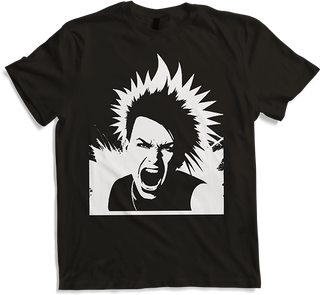 Produktbild von T-Shirt Schreiender Punkrocker mit mohican Anarchy Punk