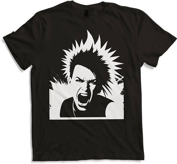 Produktbild von T-Shirt Schreiender Punkrocker mit mohican Anarchy Punk