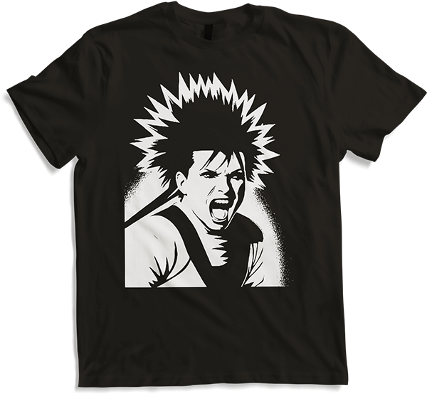 Produktbild von T-Shirt Schreiender Punkrocker mit mohican Anarchy Punk