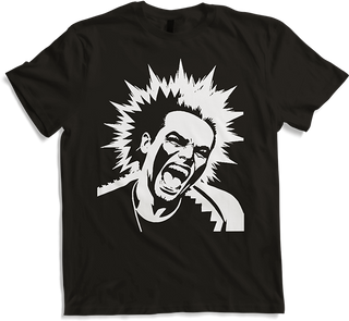 Produktbild von T-Shirt Schreiender Punkrocker mit mohican Anarchy Punk