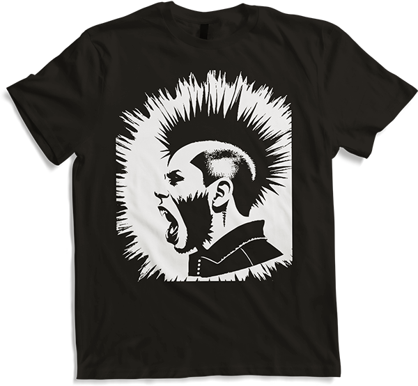 Produktbild von T-Shirt Schreiender Punkrocker mit mohican Anarchy Punk