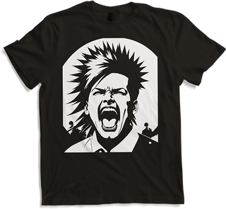 Produktbild von T-Shirt Schreiender Punkrocker mit mohican Anarchy Punk