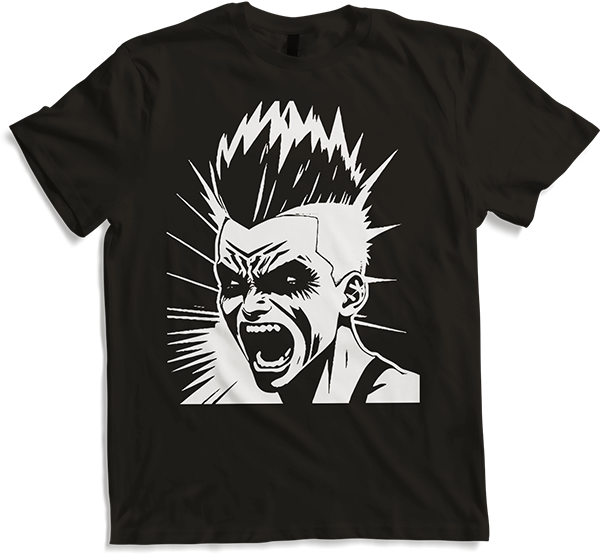 Produktbild von T-Shirt Schreiender Punkrocker mit mohican Anarchy Punk