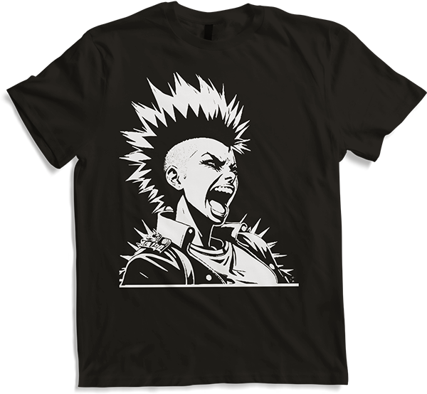 Produktbild von T-Shirt Schreiender Punkrocker mit mohican Anarchy Punk
