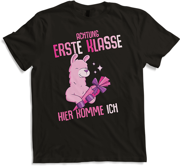 Produktbild von T-Shirt Schulkind 1. Klasse Schulanfänger Schulstart Lama Mädchen
