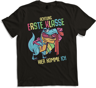 Produktbild von T-Shirt Schulkind Erste Klasse Schulanfänger Schulstart Dinosaurier
