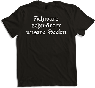 Produktbild von T-Shirt Schwarz Unsere Seelen Goth Dark Wave Batcave Spruch Gothic