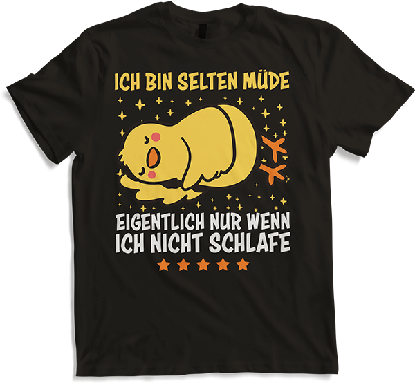 Produktbild von T-Shirt Selten Müde Küken Hühner Sarkastische Schlaf Sprüche Lustig