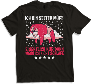 Produktbild von T-Shirt Selten Müde Schlafen Baby Faultier Sprüche Sarkastisches