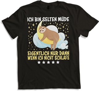 Produktbild von T-Shirt Selten Müde Schlafen Lustige Faultier Sprüche Sarkastisches