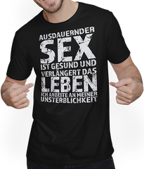 Produktbild von T-Shirt mit Mann Sex ist gesund Sexspruch Sexwitz Anmachspruch Anmach Sprüche