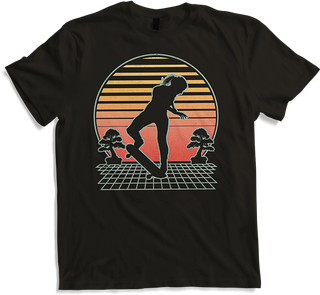 Produktbild von T-Shirt Skateboard Futuristisch Retro | Skateboard Skater Girl