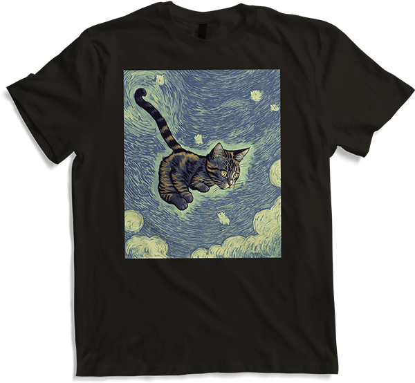 Produktbild von T-Shirt Surreal Impressionistische Katze Impressionismus Katzen Kunst